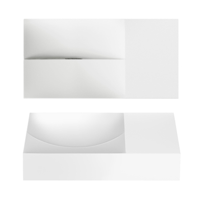 Clou Vale Lavabo - 38x19x7cm - trou de robinet pré-percé à droite - blanc mat