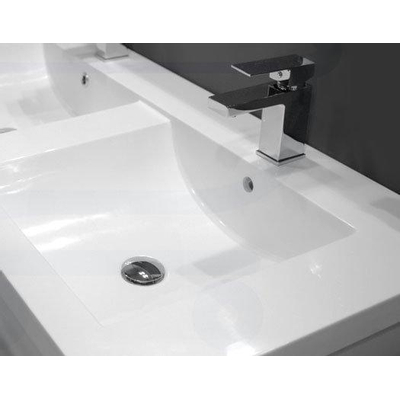 Saniclass ensemble de vidage lavabo - siphon blanc - bonde clic-clac chromée
