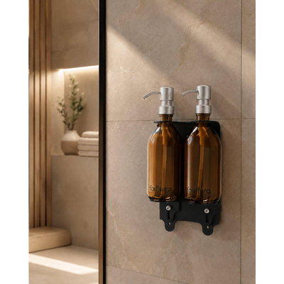 Fortifura Calvi Zeepdispenser - 500ml - set van 2 - houder - geborsteld rvs