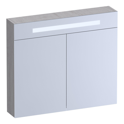 BRAUER Promise Deluxe spiegelkast – 80x70x15 cm – directe LED boven – Forest Seashell