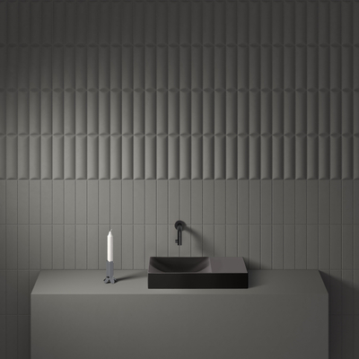 Clou Vale céramique lave-mains 45x19x7cm pré-percé trou de robinet à droite Noir mat