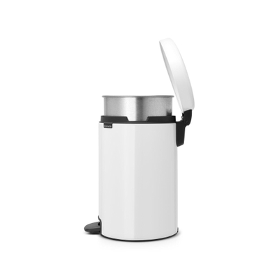 Brabantia NewIcon Poubelle à pédale - 12 litres - seau intérieur métallique - blanc