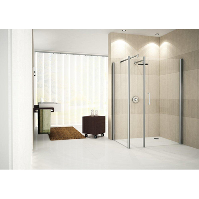 Novellini Giada paroi fixe F 84/87x195cm profil blanc et verre transparent