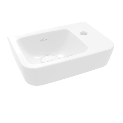 Villeroy & Boch O.novo lave-mains 36x25cm - 1 trou de robinet à droite sans trop-plein ceramic+ blanc