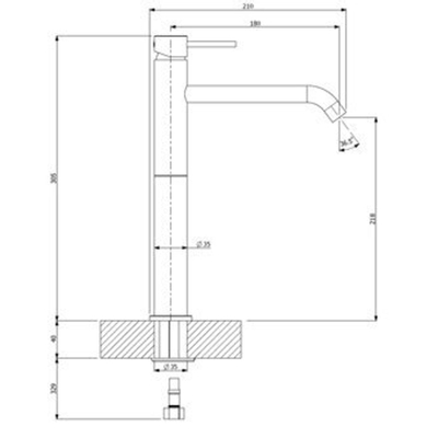 Plieger Napoli robinet de lavabo rehaussé avec bec fixe cold start chrome