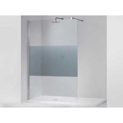 Novellini Giada Douche à l'italienne 118-120x195cm avec support mural 100cm profilé chrome mat et verre clair