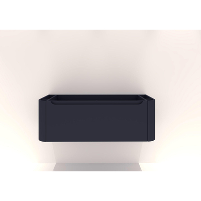 H&R badmeubelen Juice Meuble sous vasque - 120x45x40cm - coins arrondis - 1 tiroir - poignée intégrée - dark blue mat