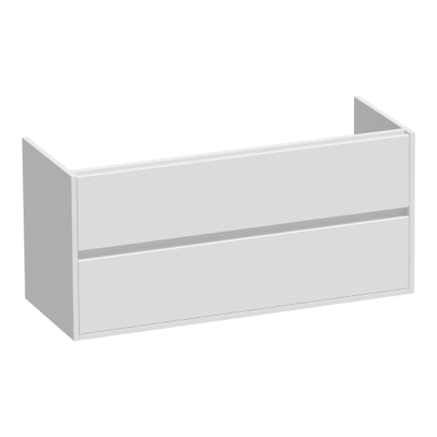 BRAUER Adore wastafelonderkast - 120x46x55cm - 2 softclose lades - greeploos - 2 sifon uitsparingen - mat wit