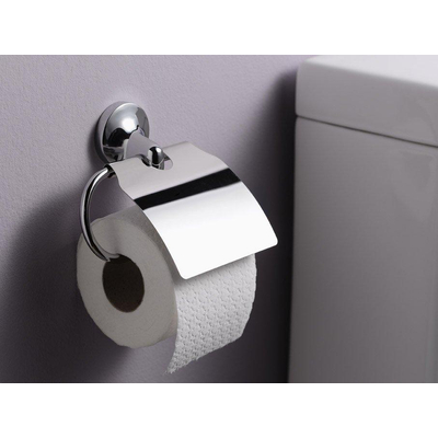 Haceka Aspen Porte rouleau papier toilette avec abattant chrome