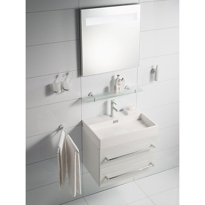 Haceka Kosmos Étagère - 60x12cm - verre - blanc mat