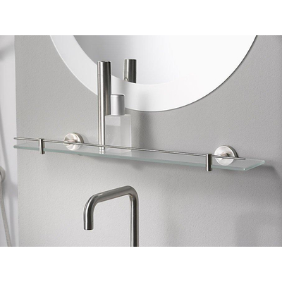 Haceka Kosmos Tablette - 60x12cm - verre - inox brossé
