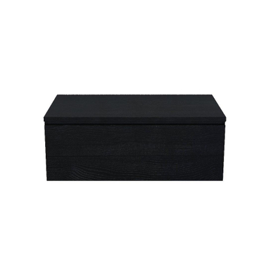 Arcqua living meuble de base 80x46x30cm 1 tiroir sans poignée panneau de particules mélaminé chêne noir