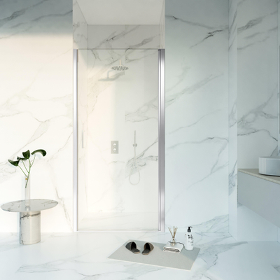 Fortifura Galeria Porte de douche - 90x200 - Profilé - verre de sécurité - anti-calcaire - chrome