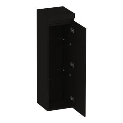 BRAUER Joy badkamerkast - 120x35x35cm - 1 deur - greeploos - rechtsdraaiend - Timber Black licht beschadigd- OUTLETSTORE