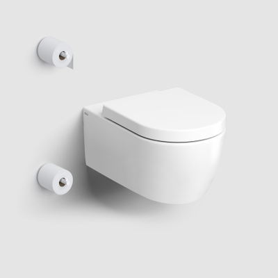 Clou Kaldur porte-rouleau de papier toilette droit sans clapet blanc mat