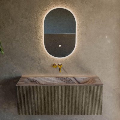 MONDIAZ KURVE-DLUX 110cm badmeubel kleur Shadow met 1 lade en 0 deuren. Wastafel BIG MEDIUM Midden zonder kraangat Sombra.