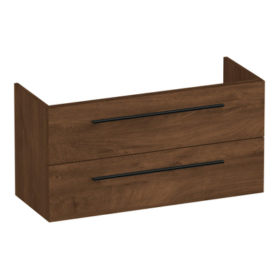 BRAUER Trust wastafelonderkast ondiep 100 excl. opbouwgrepen 2 softclose lades en 1 sifon uitsparing - Forest Cacao