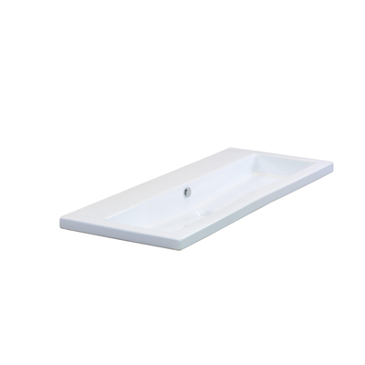HR badmeubelen Djazz Lavabo - 121x45.5x4cm - 0 trous de robinet - 1 cuve - céramique blanche
