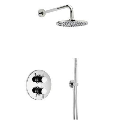 Xenz Duero Ensemble de douche encastré thermostatique avec partie encastrée et set de douchette Inox