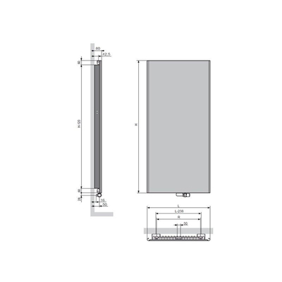 Vasco Niva soft xs1l1 radiator 540x1220mm as 1188 614w zwart m300