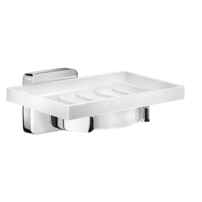 Smedbo Ice Porte-savon - 12x10x5cm - montage mural - chrome/porcelaine