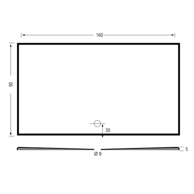 Xenz Flat Plus Douchebak - 90x160cm - Rechthoek - Wit mat