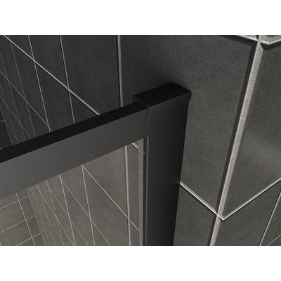 Wiesbaden Square Douche à l’italienne 1100 x 2000 x 8 mm verre clair nano/profilé noir mat
