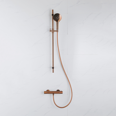 FugaFlow Eccelente Acces Douchette à main - ø12cm - ronde - 3 positions - Cuivre brossé PVD (Cuivre)