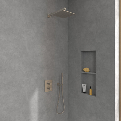 Villeroy & Boch Universal Showers hoofddouche - 25cm - vierkant - Matt Brushed Nickel (RVS)