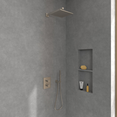 Villeroy & Boch Universal Showers regendouche - 25x25cm hoekig - Brushed Nickel (rvs)