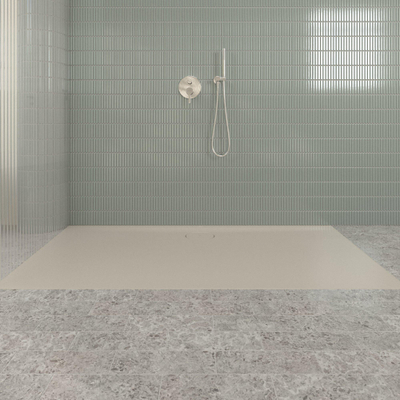 Villeroy & Boch Ecora douchebak - 180x90x3.5cm - afvoer lange zijde - almond (beige)