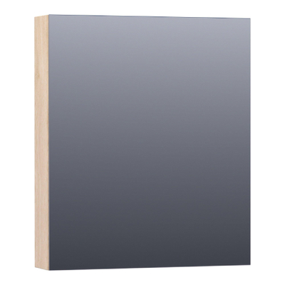 Saniclass Plain Spiegelkast - 60x70x15cm - 1 linksdraaiende spiegeldeur - MFC - legno calore