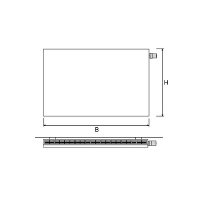 Vasco Niva NH1L1 designradiator enkel 520x450mm 301 watt wit structuur