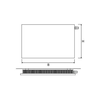 Vasco Niva NH2L2 designradiator dubbel 678x650mm 941 watt wit structuur