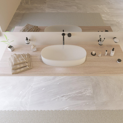 Ideavit Solidcliff-70 opbouw wastafel 70x35x12,5cm Solidsurface mat wit