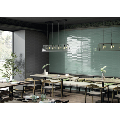 ÉCHANTILLON Terravito Ulvara carreau mural - 6.5x33.2cm - 8mm - Hexagone - Vert brillant