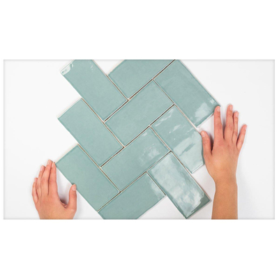 Cifre Ceramica Atlas carreau mural - 7,5x15 cm - 8,5 mm - Rectangulaire - Vert brillant