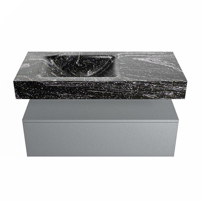 MONDIAZ ALAN - DLUX Badkamermeubelset - 100cm - onderkast - Plata - 1 lade - vrijhangende wastafel - wasbak links - 0 kraangaten - Lava