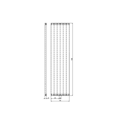 Plieger Perugia designradiator verticaal middenaansluiting 1806x456mm 802W wit MET 2 handdoekbeugel SHOWROOMMODEL