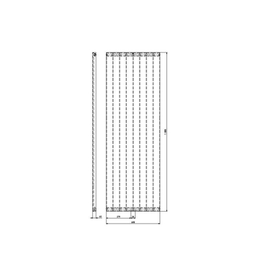 Plieger Perugia designradiator verticaal middenaansluiting 1806x608mm 1070W mat wit
