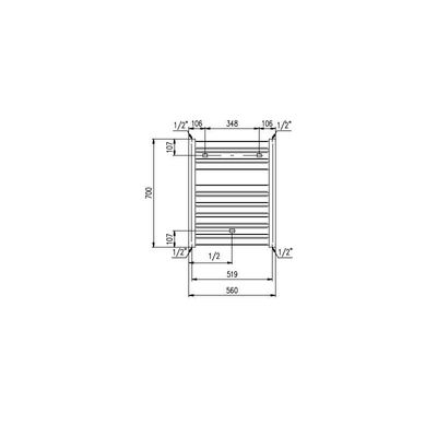 Plieger Vela designradiator horizontaal 700x560mm 359W mat wit
