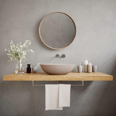 Ideavit Solidthin vasque à poser - 50x50x14.5cm - Solid surface - Ovale - Beige mat