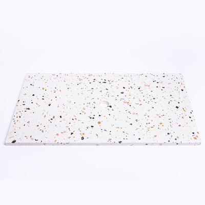 Saniclass Tops Plan de travail - 80x1.8x46cm - 1 évacuation - sans trous de robinet - Terrazzo crème
