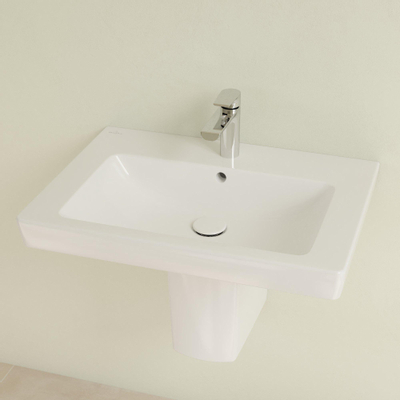 Villeroy & Boch Subway 2.0 wastafel - 65x47cm - 1 kraangat - met overloop CeramicPlus - White Alpine (glans wit)