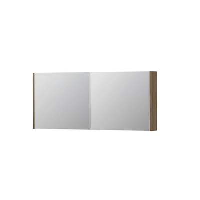 INK SPK1 armoire de toilette – 140 x 60 x 14 cm – 2 portes, portes-miroir double face – Chêne pur mat
