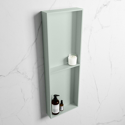 Mondiaz Easy nis 29.5x149.5x8cm voor Inbouw/opbouw 2 open vakken Solid surface Greey/Greey