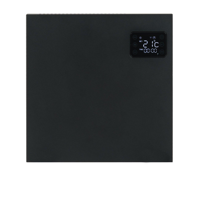 Eurom Alutherm 400XS Radiateur convecteur - 40x42,9cm - IP24 - 400watt - wifi - sol/mur - Horizontal - métal - noir mat