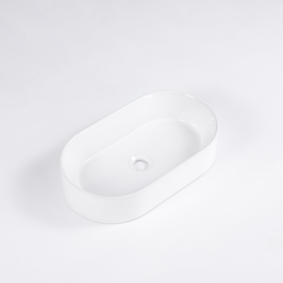 QeramiQ Dely Vasque à poser - 52x30x11.5cm - ovale - céramique - blanc brillant
