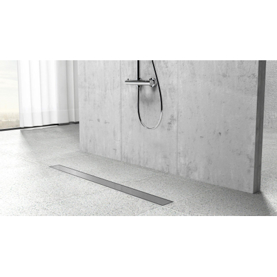 Fortifura Galeria Caniveau de douche 50cm avec grille fermée et bride de sol Inox