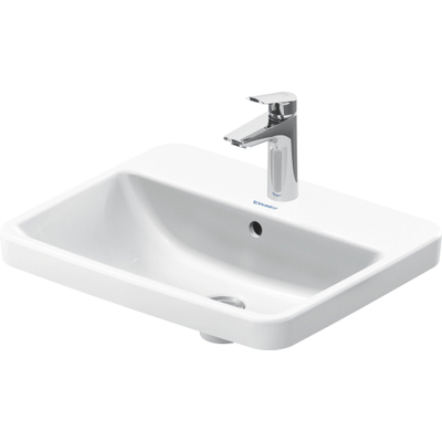 Duravit No.1 Halfinbouwwastafel - 55x43.5cm - 1 kraangat - met overloop - glans wit